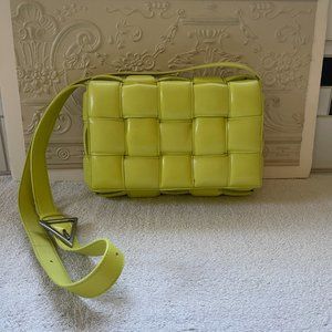 Bottega Veneta Padded Intreccio Cassette  Cross body Bag , color Fennel